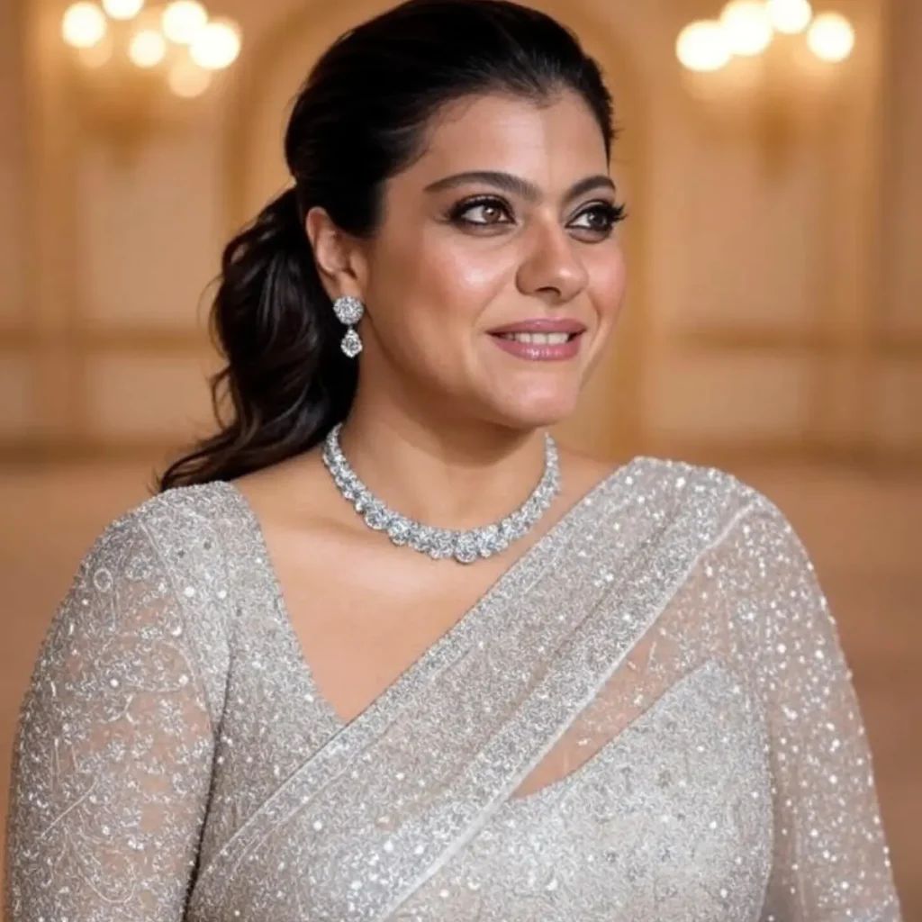 "Kajol में स्टाइलिश साड़ी में: एलीगेंट और ट्रेंडी लुक"